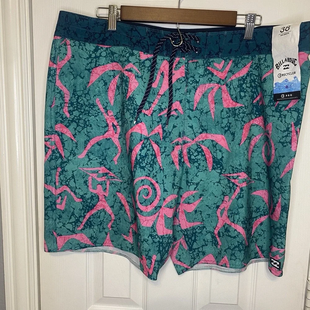 Billabong Men's 38 Swim Trunks Recycler Sundays‎ Pro Wasted Times Performance